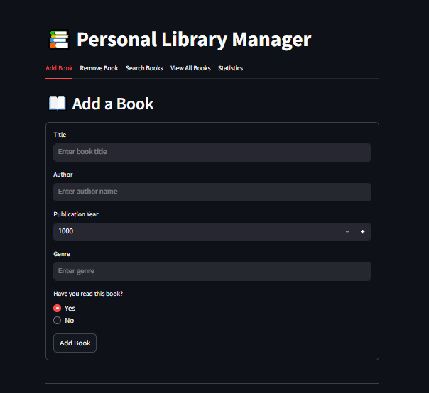 Personal Library Manager