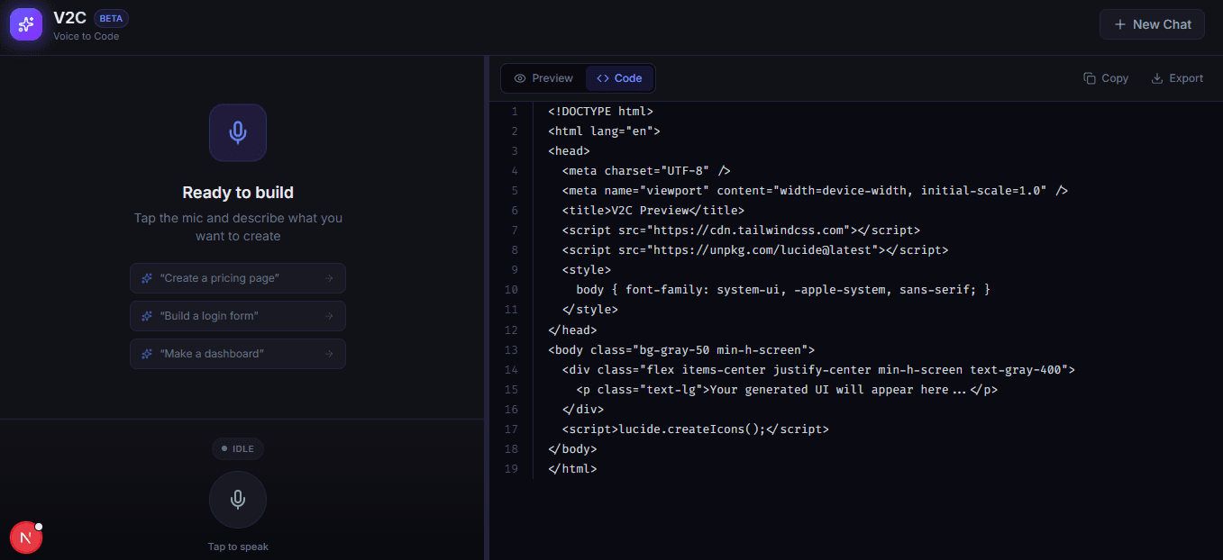 V2C — Voice to Code project cover