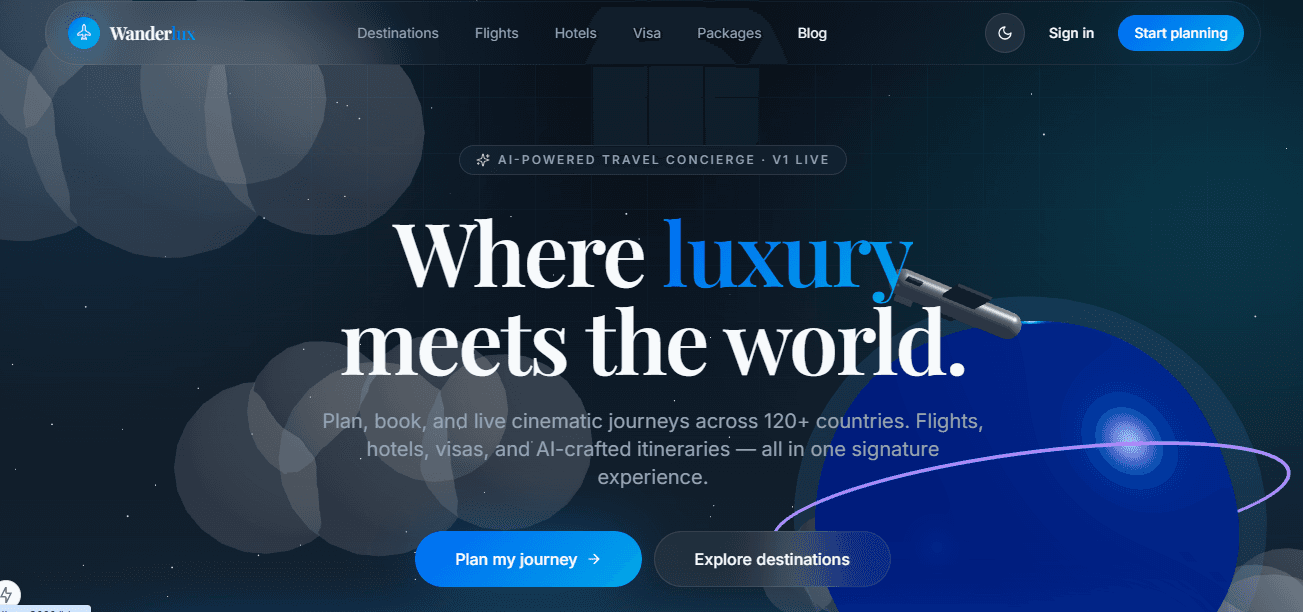 Wanderlux — AI-Powered Luxury Travel Platform project cover